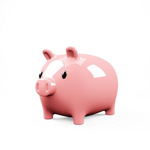 pink piggy bank 3D model