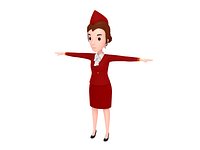 Cartoon Girl 017 AirHostess