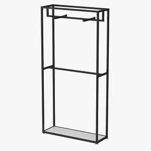 Double Coat Rack Black