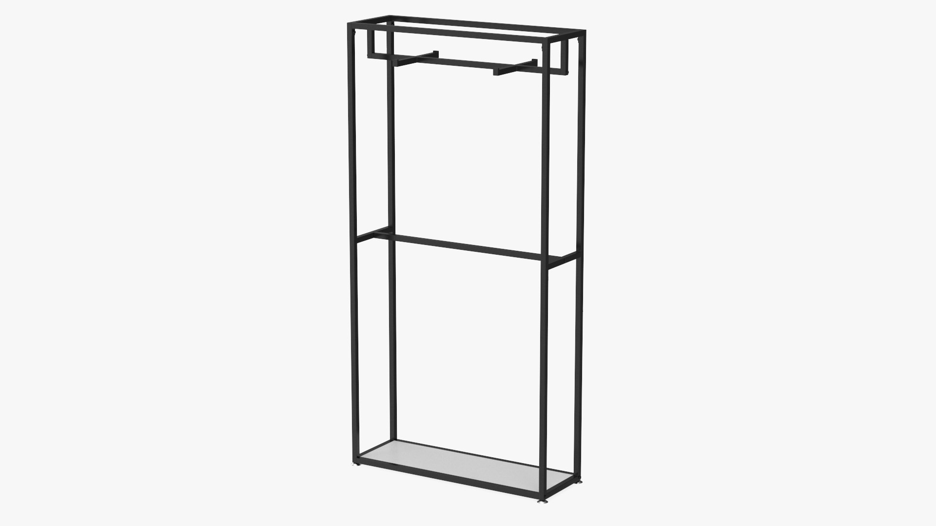 Double Coat Rack Black 3D model preview