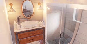 bathroom scene packed assets 3D model