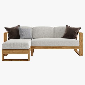 Rio Outdoor Left Chaise Sofa 3D model
