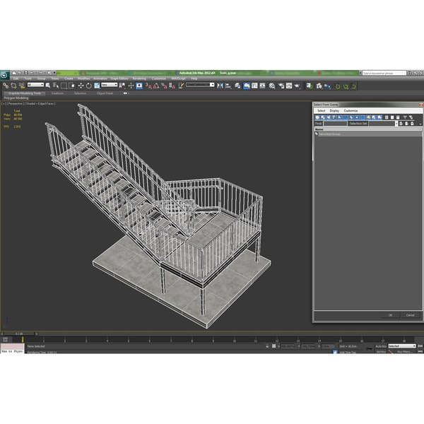 3d stairs modeled build model