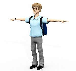 nerdy nerd school kid model