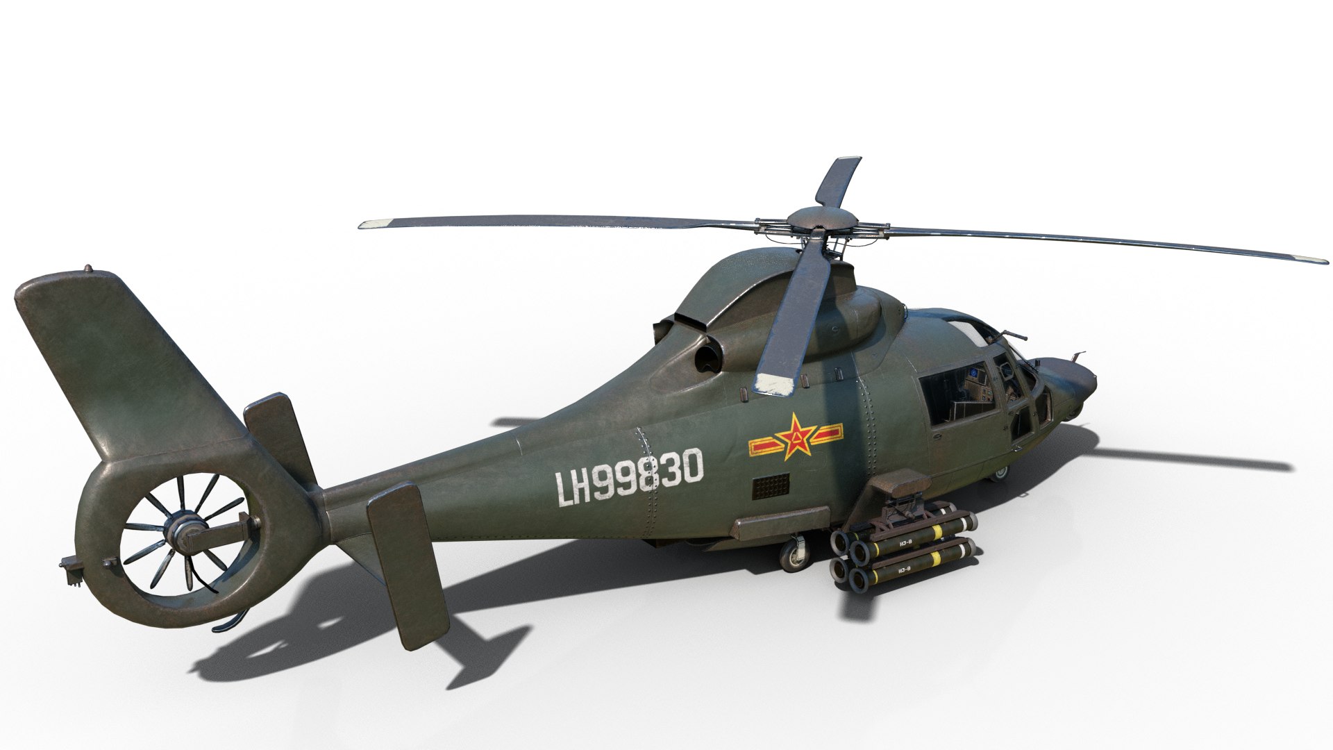 PBR 3 Coatings Chinese Z9 WZ-9 Gunship Z-9 Helicopter 3D - TurboSquid ...