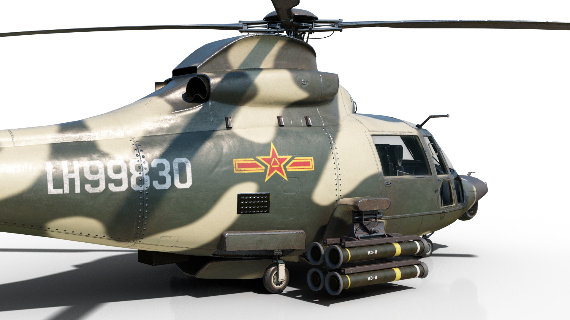 PBR 3 Coatings Chinese Z9 WZ-9 Gunship Z-9 Helicopter 3D - TurboSquid ...