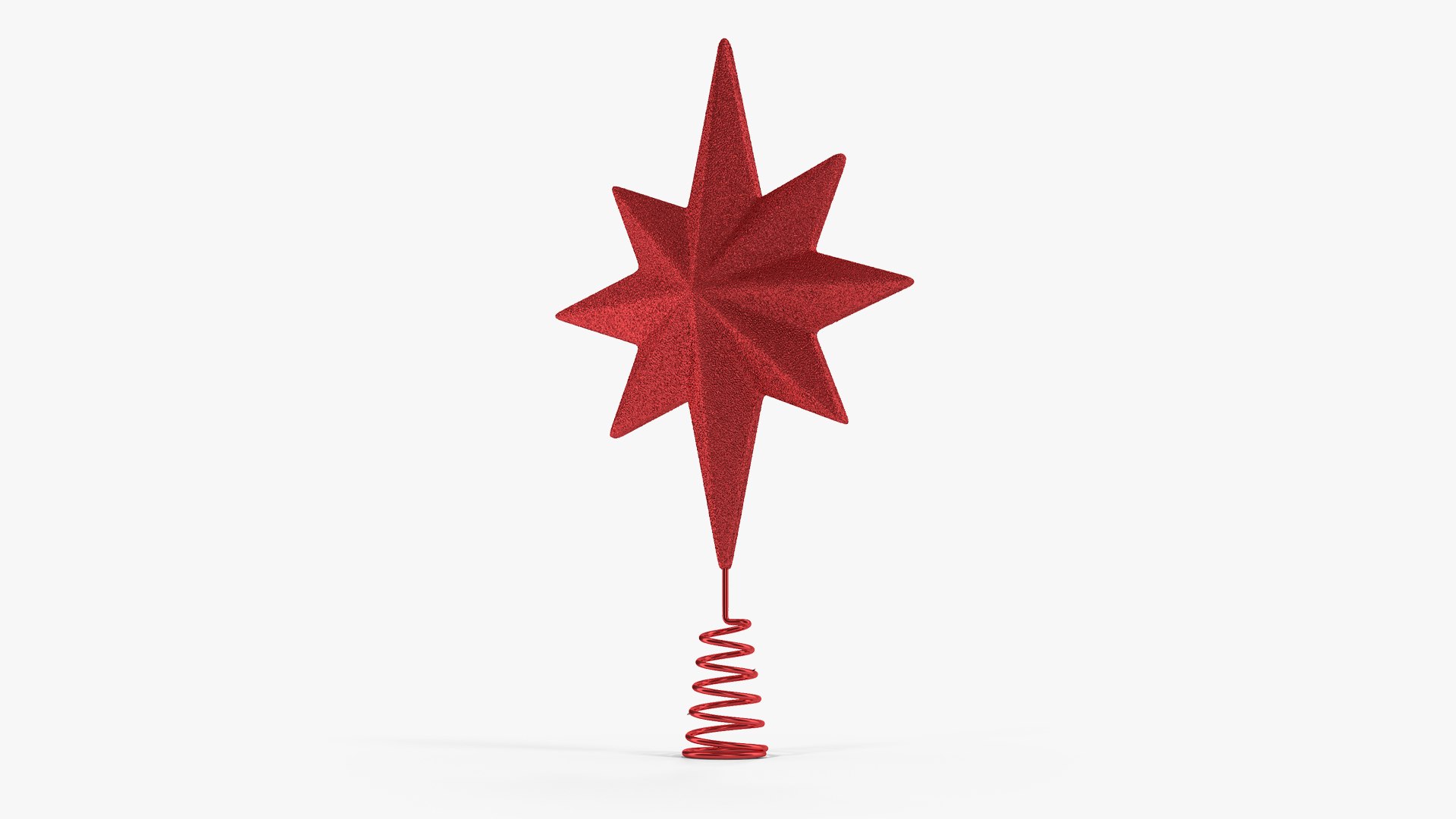 Holiday Red Star Christmas Tree Topper 3D model preview