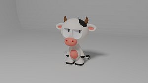 3D Cute Cartoon Cow Character 3D Printable Figure model