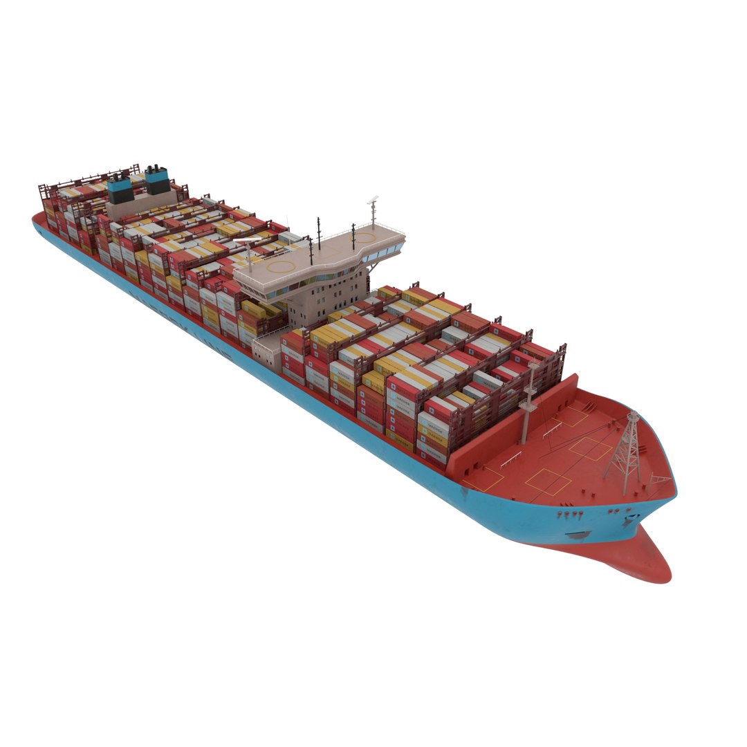 3D Large Container Ship Maersk Line Model - TurboSquid 2040104