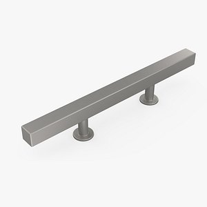 Kitchen Cabinet Handle T-Bar Silver 3D model