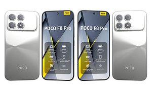 Xiaomi Poco F8 Pro Silver 3D model