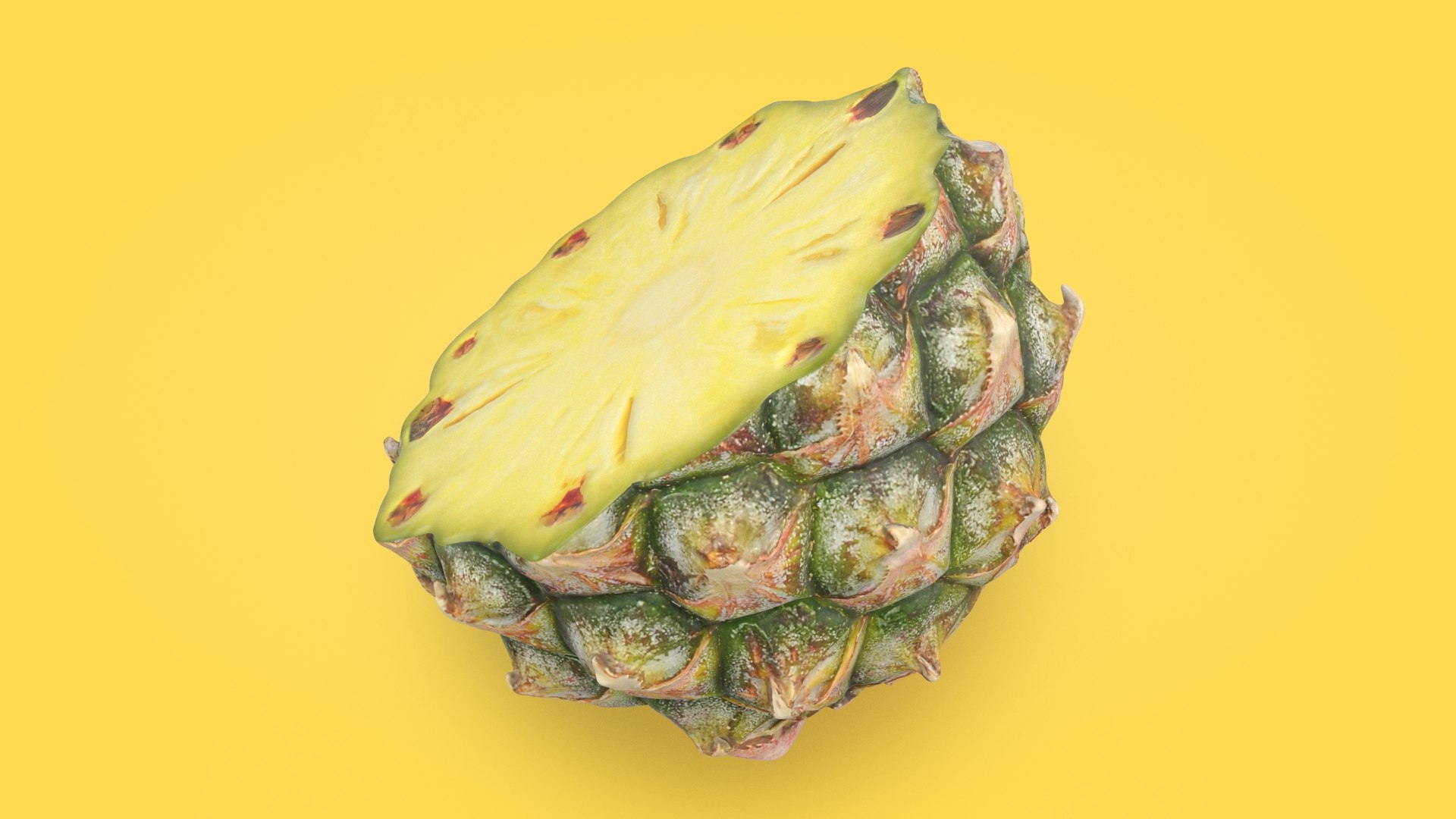 3D model Pineapple Slice Collection https://p.turbosquid.com/ts-thumb/ZE/2Rfscl/Gj/pineapplehalf1_b0000/jpg/1689712638/1920x1080/fit_q87/487a007ad82807aab037dd492d41009ca64074fa/pineapplehalf1_b0000.jpg