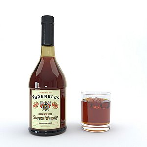 bourbon alcohol drink 3D