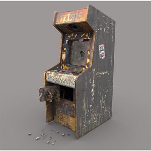 3D old arcade machine model