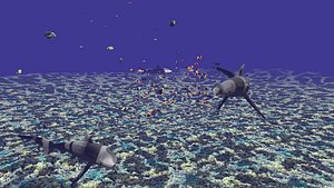 underwater fishes coral reefs 3D model