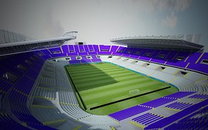 3d model stadium soccer la rosaleda