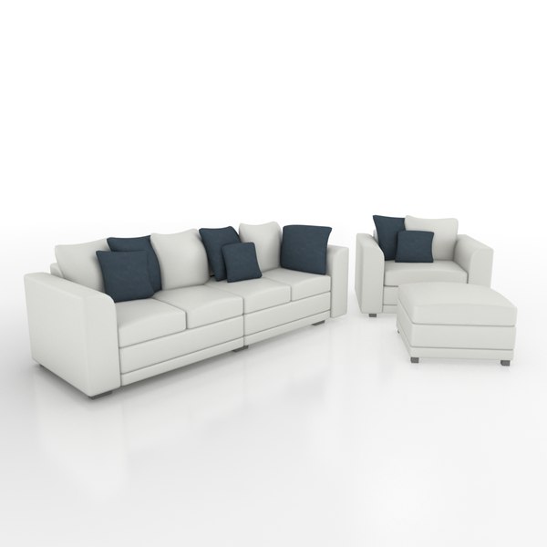 sofa armchair set 3d 3ds