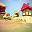 Cartoon Village Landscape