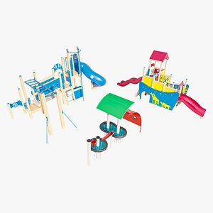 Childrens Playground Equipment Kit 3D Model