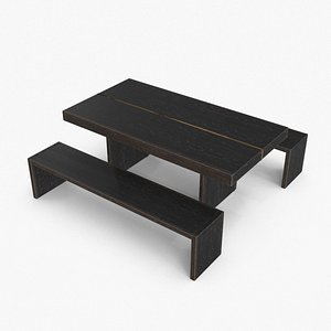 Mihaela Dining Bench and Table 3D model
