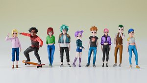 3D model Stylized Character PackV1