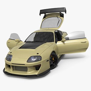 Low Stance Coupe Carbon Detail Drift Style Rigged for Maya