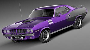 3d plymouth cuda barracuda 1971