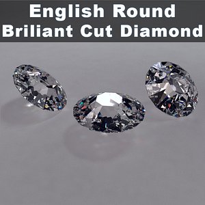 3d model english cut brillinat diamond materials