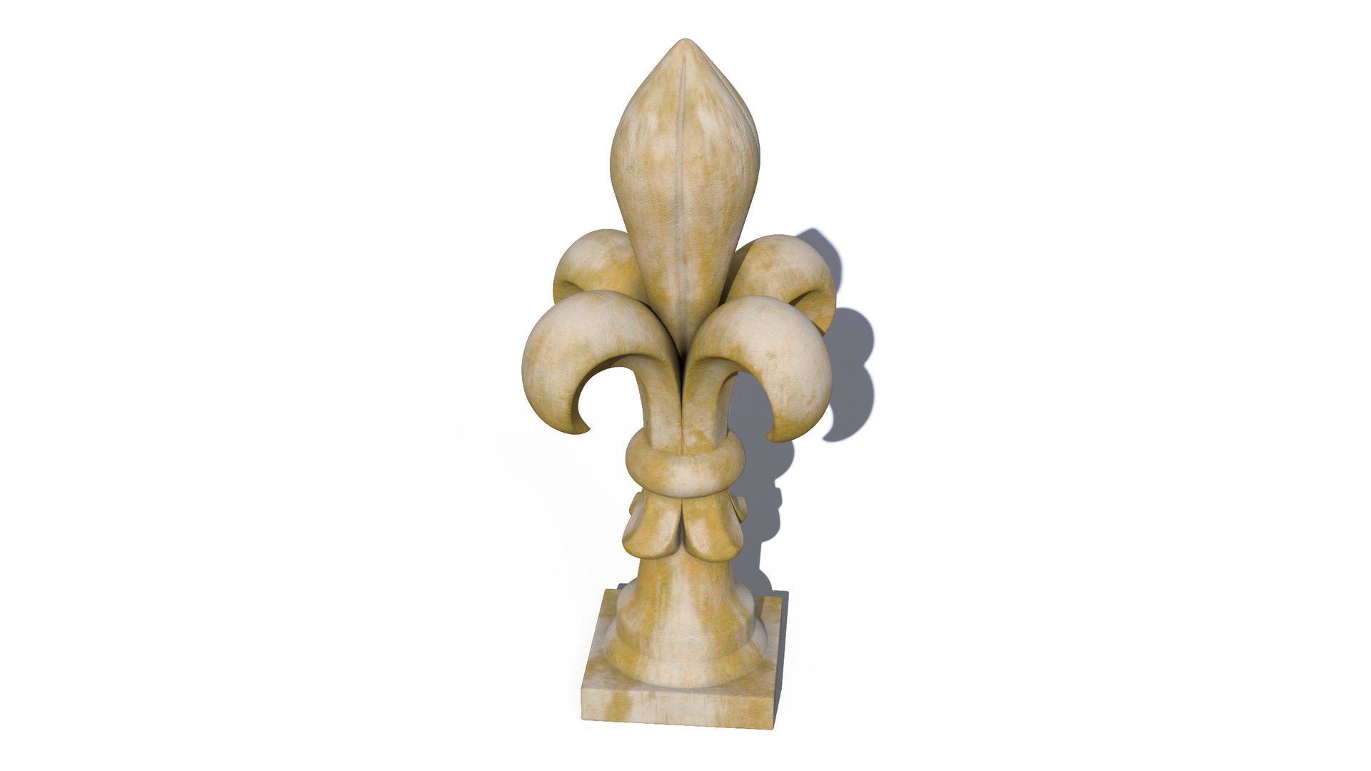 Fleur De Lis Finial Marble 3D model preview