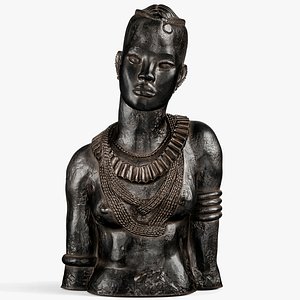 3D Anna Quinquaud Portrait of African women sculpture model