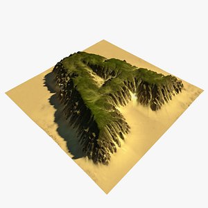 3D alphabet terrain model