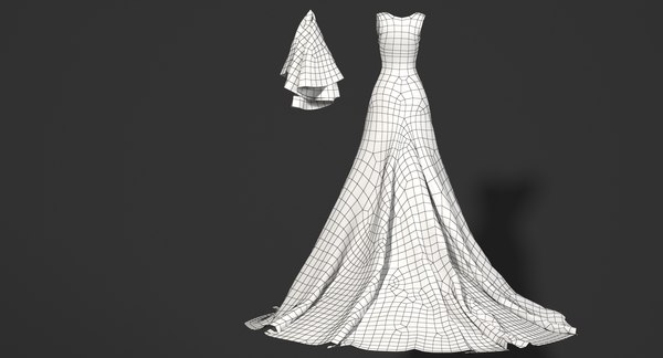 3D wedding dress model - TurboSquid 1178779