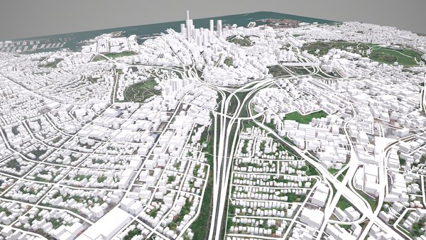 Cityscape Auckland Central New Zealand 3D model