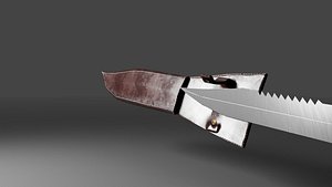 Knife PBR with sheath 3D Low-Poly Model 3D
