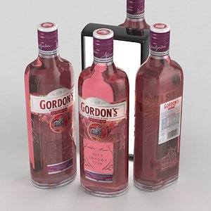3D gin alcohol bottle