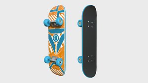 3D Cartoon Skate 04 Blue - Character Sport Equipment