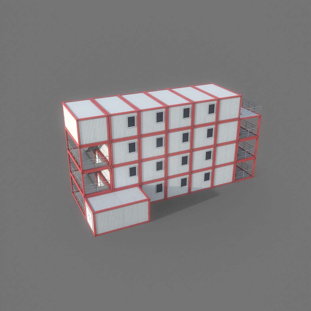 3D Model Container Building 02 - TurboSquid 2007460