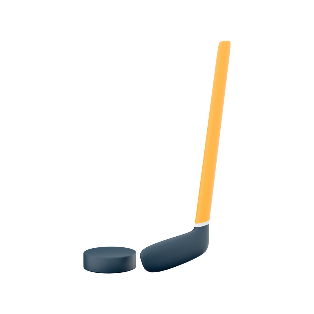 3D Hockey Stick And Puck Icon Model - TurboSquid 2049388