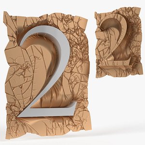 3D number 2 fabric draped