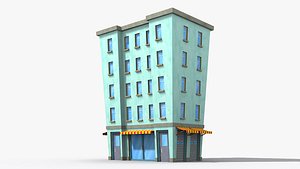 Cartoon Building x16 3D model