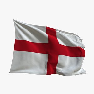 3D Realistic Animated Flag - Microtexture Rigged - Put your own texture - Def England