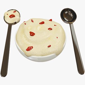 3D oat flakes breakfast model