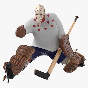 ice hockey goalie catching 3D model