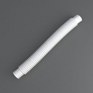Hog Oval Corrugated Hose 01 White 3D model