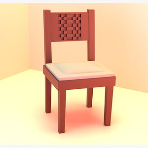 3D model Wooden Chair 3D Model