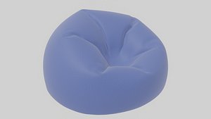 Soft Blue Leather Bean Bag chair