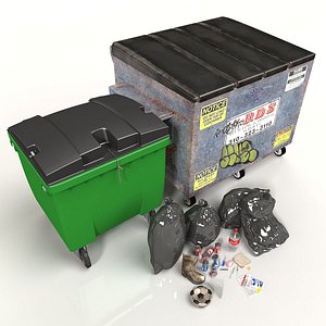 kit industrial bins 3d model