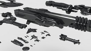 lowpoly spaceships