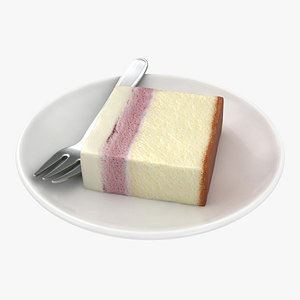 3D Vanilla Strawberry Cake v2 model