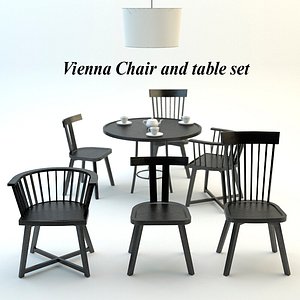 3d model vienna chair table set